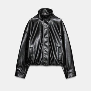 Zara FAUX LEATHER VOLUME JACKET - Large